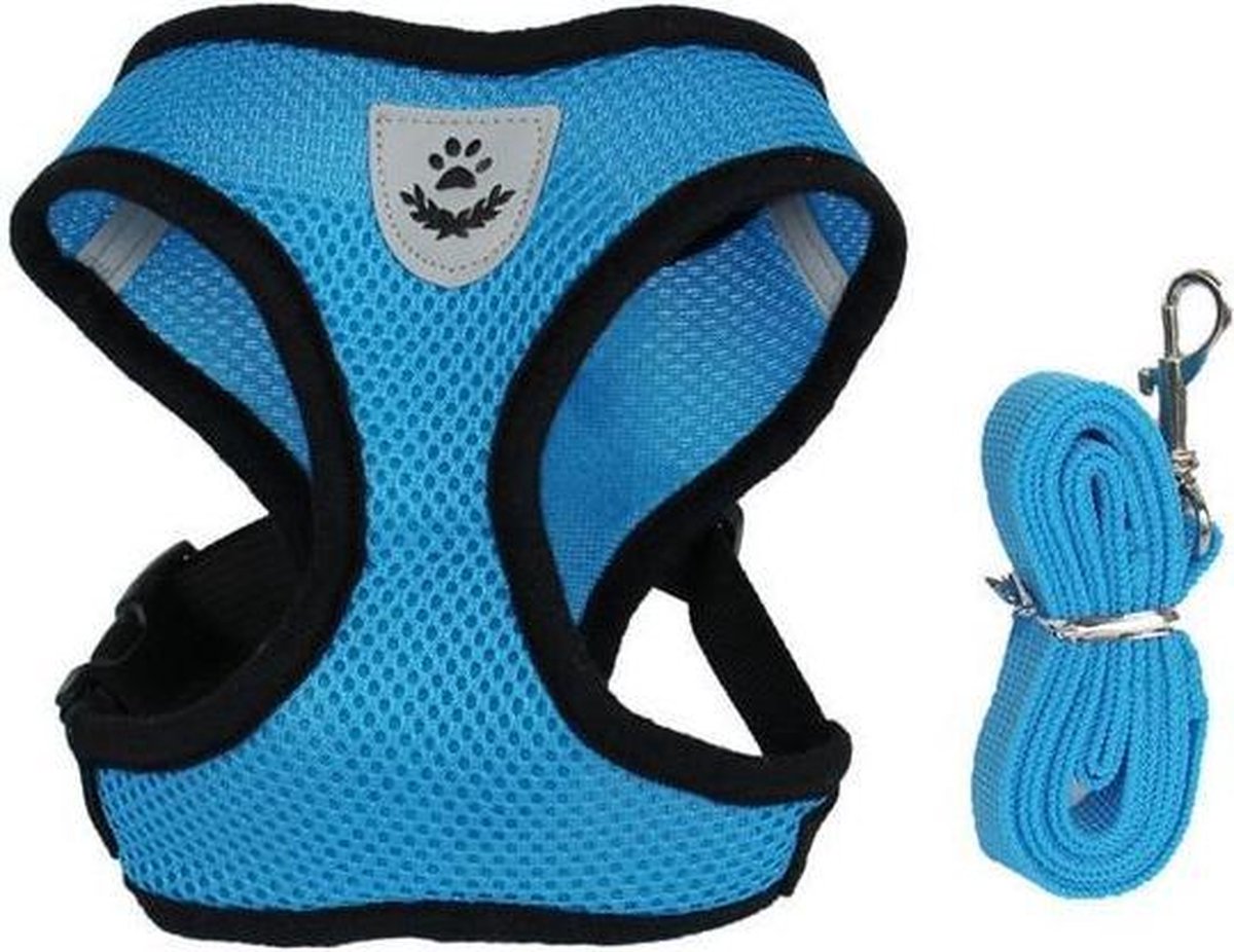 Verstelbare polyester mesh harnas halsband voor huisdieren - looplijn voor puppy