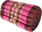 Opvouwbaar matras - Vloerkussen - Meditatiemat - Vloermatras - Rolmatras Thais - Thais kussen - Roze (180x78)
