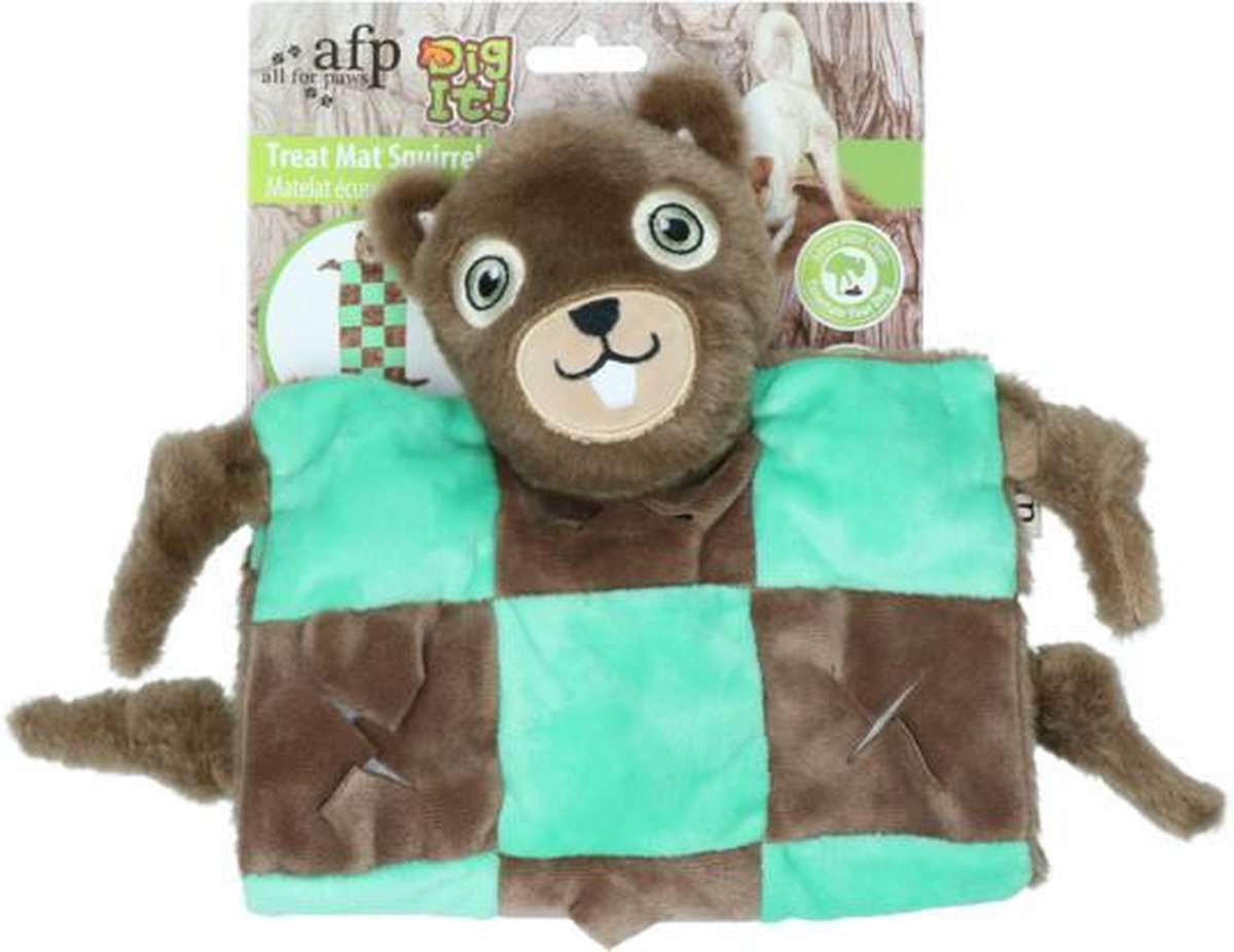 AFP - Dig It - Mat voor brokjes of traktaties - Snuffelmat voor honden -  Anti Schrok - 60 x 34 cm - Eekhoorn