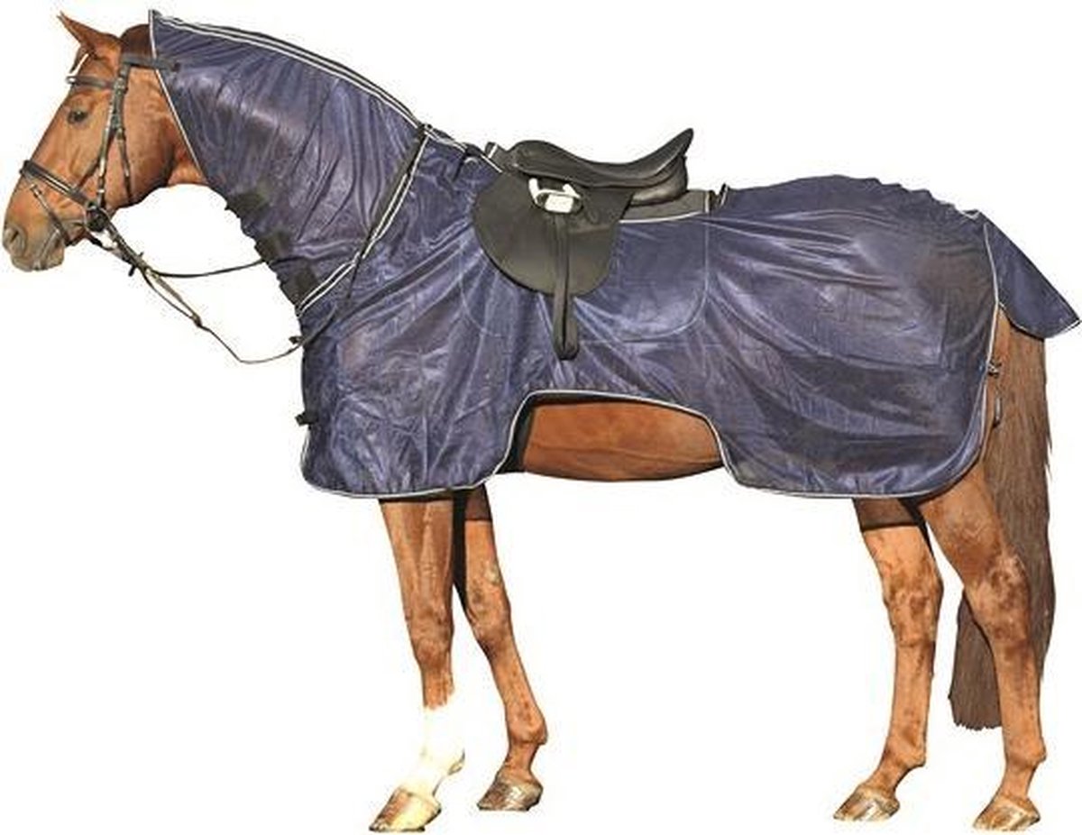 Vliegendeken met hals donkerblauw 175