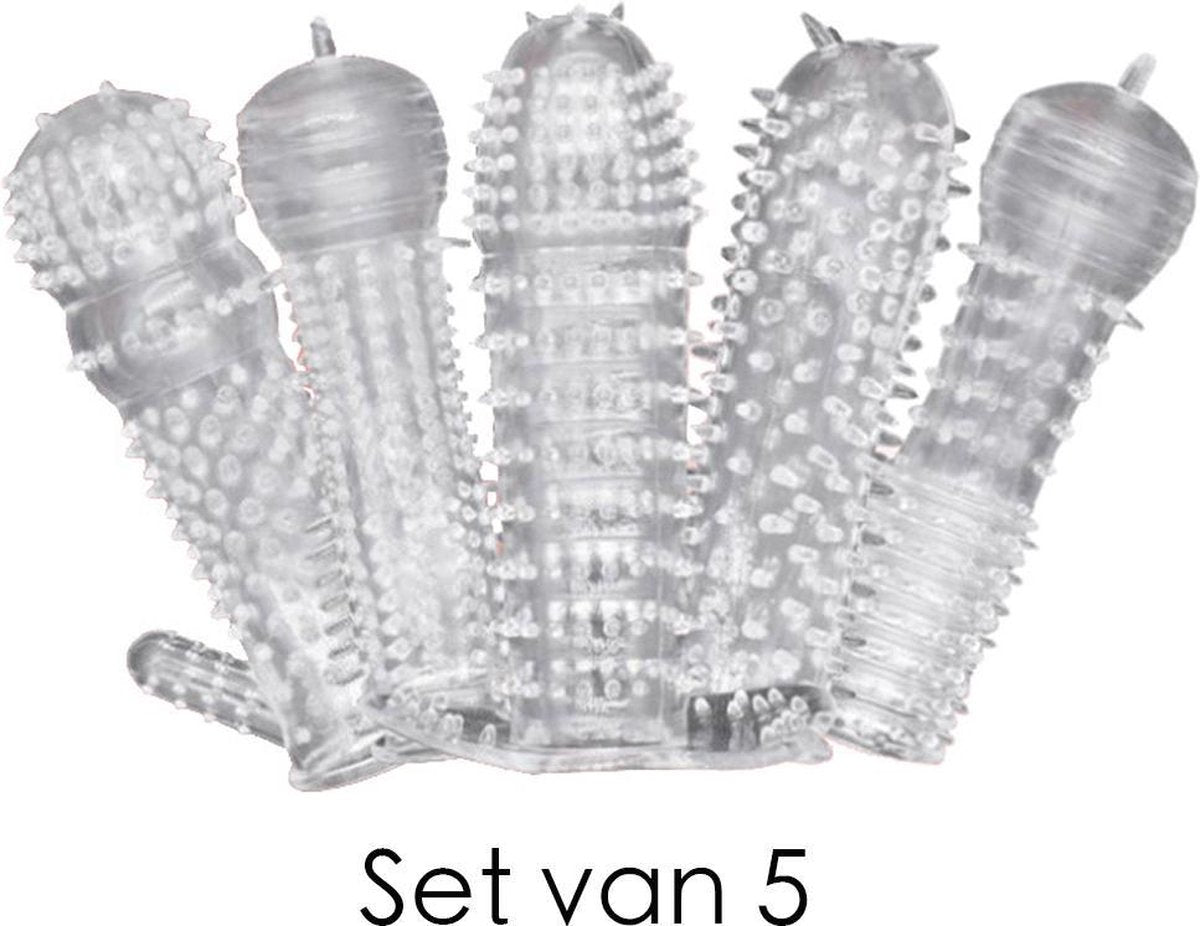 Penissleeve Set - 5 stuks - 5 Verschillende Penis Sleeves - Extra Stimulans
