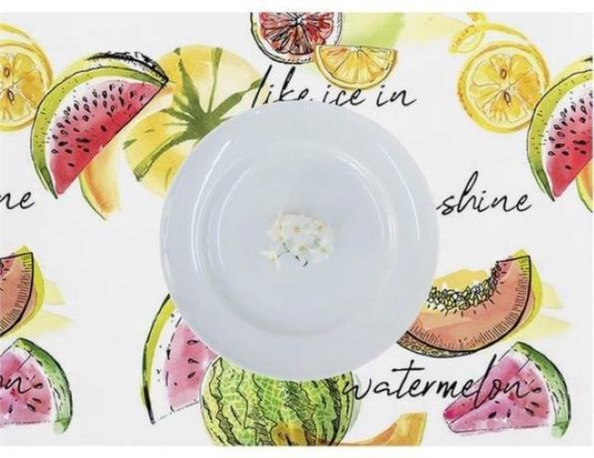 Placemat set van twee meloen - 100% katoen
