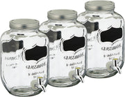 Set van 3x stuks glazen drankdispensers/limonadetap met krijtbord 3