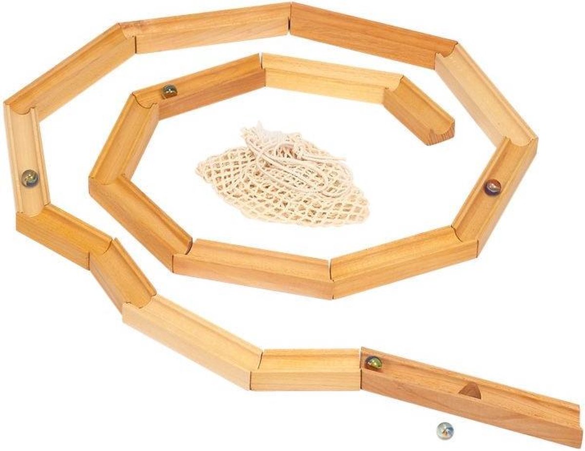 Glückskäfer Knikkerbaan 19 Cm Blank Hout 23-delig