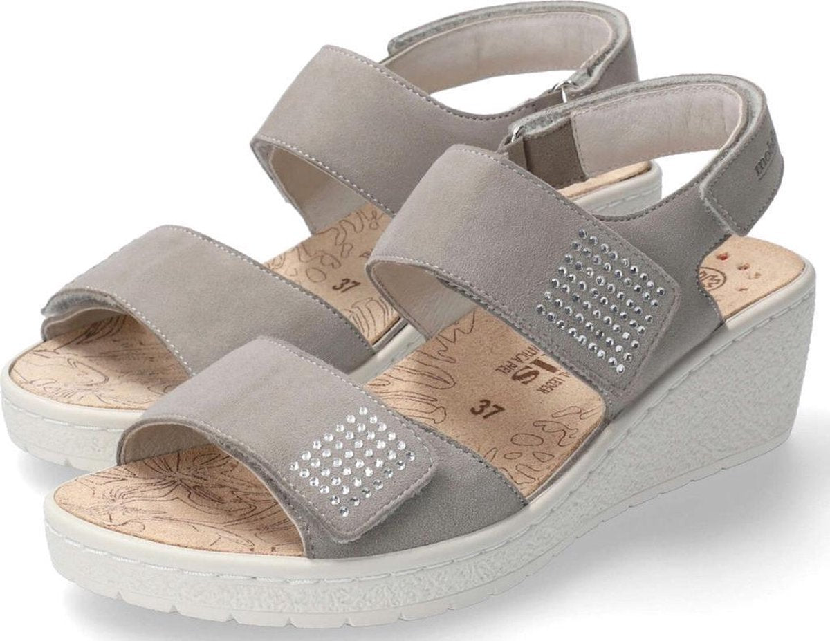 Mobils by Mephisto PAM SPARK dames Sandaal - Lichtgrijs - EXTRA BREED - Maat 42