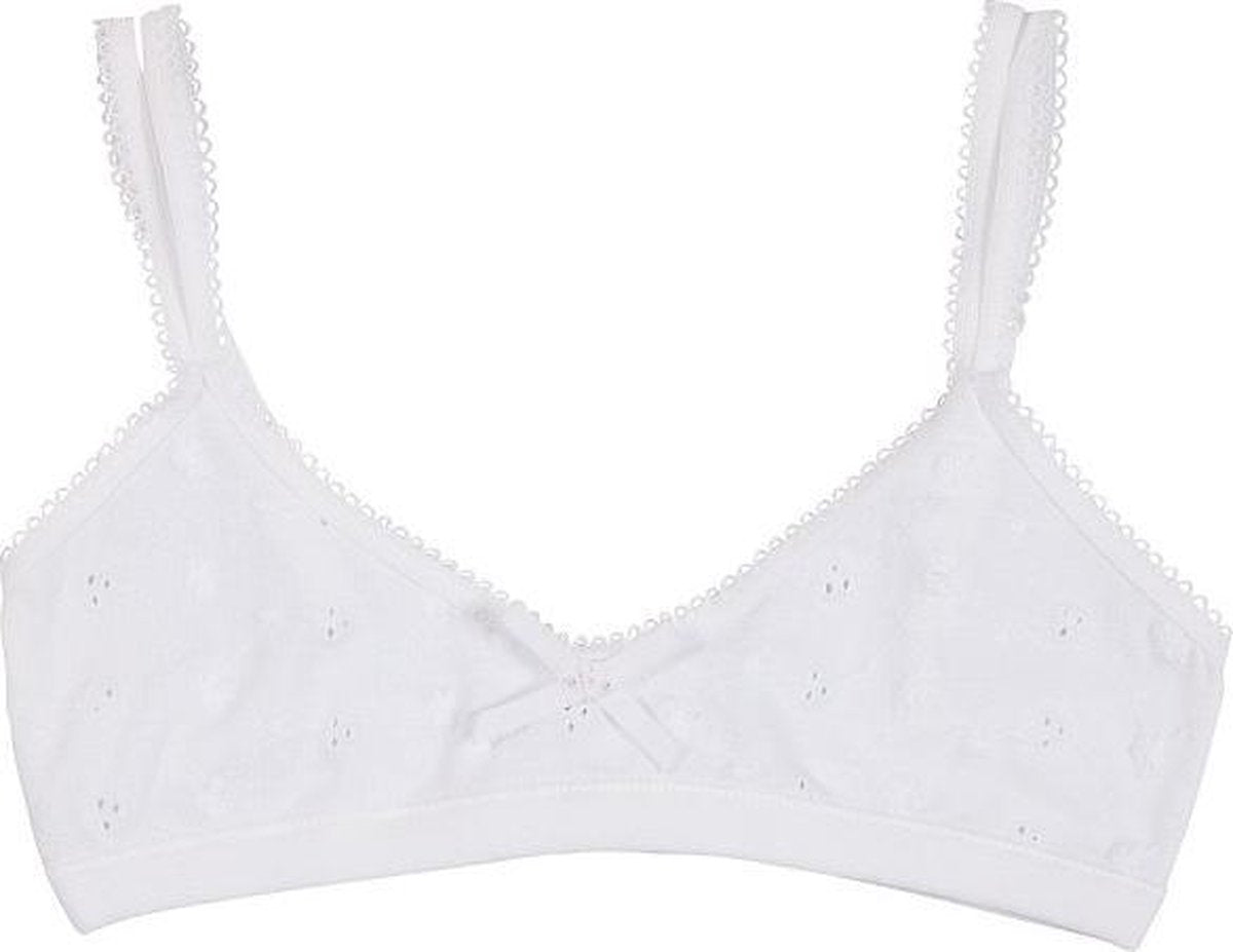Claesen's Meisjes Bh - White Embroidery - Maat 140-146