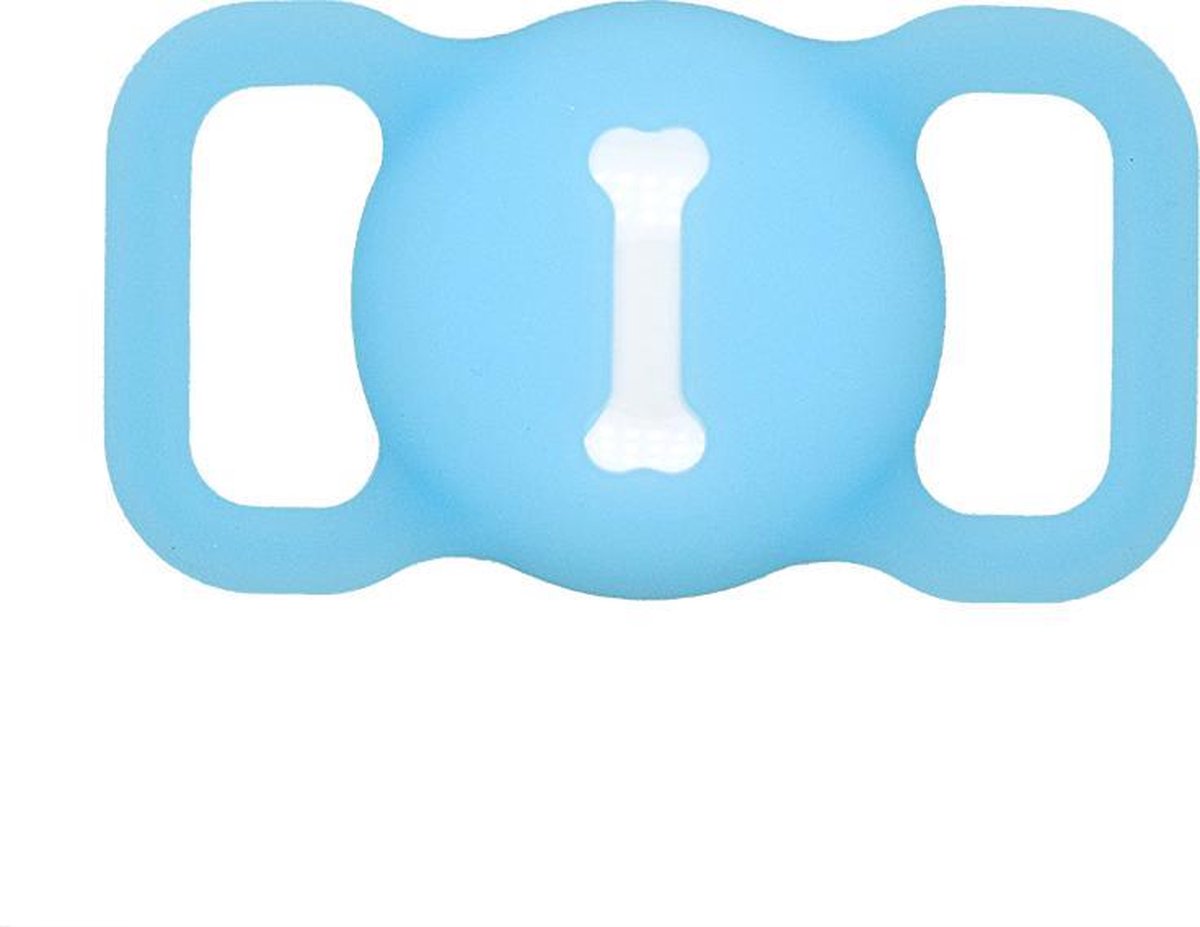 Glow in the dark Airtag sleutelhanger halsband hoesje voor hondenriem / kattenriem - Leuk design - Voor huisdieren - Makkelijk aan te brengen - Diervriendelijk - Glow in the dark blauw