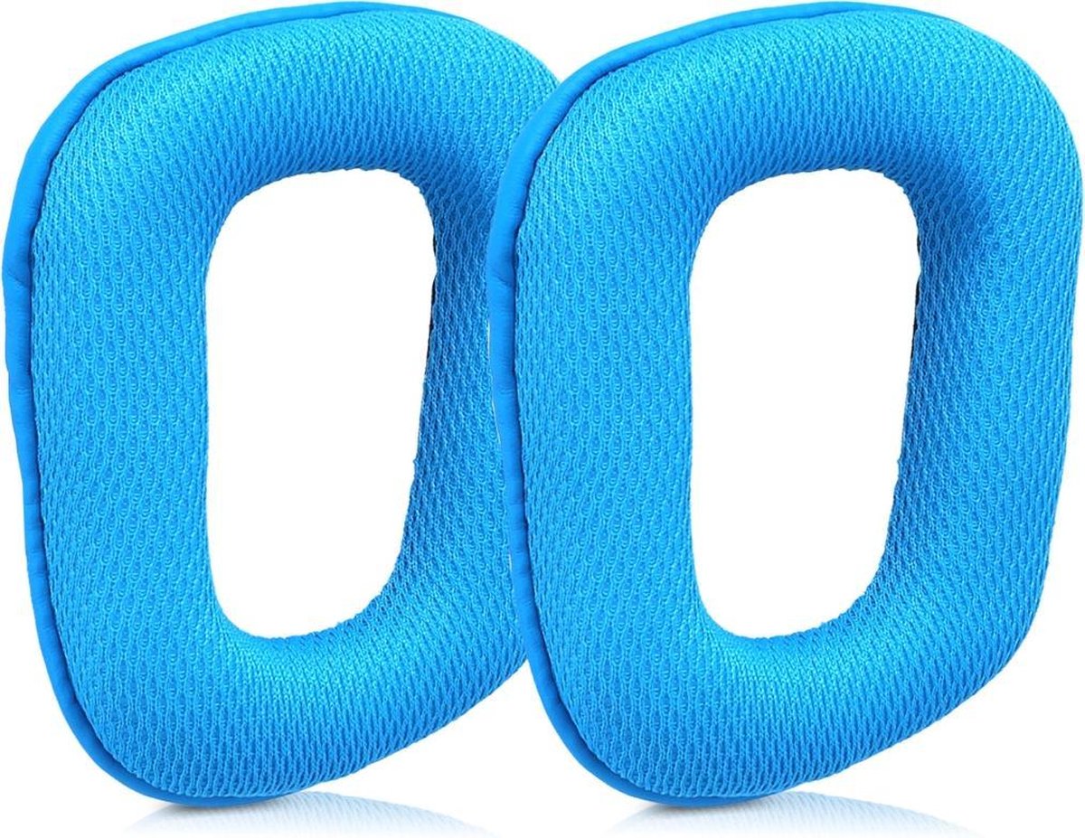 kwmobile 2x oorkussens voor Logitech G430 / G35 / G930 / F450 koptelefoons - imitatieleer - voor over-ear-koptelefoon - blauw