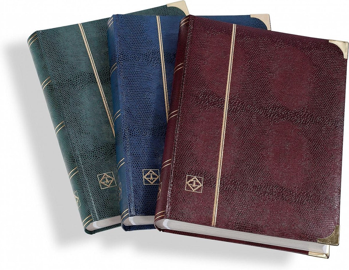 Leuchtturm Postzegelinsteekalbum Comfort Deluxe groen - 64 zwarte bladzijden