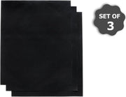 BBQ Grill Mat - 3 stuks -  Grilloppervlak (LxB) 40x33 cm - Met Kwast - Zwart