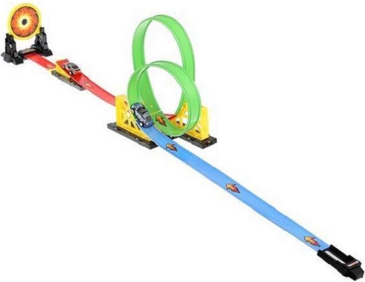Stuntbaan RaceBaan - Fire Ring met Looping + 2 Race Auto's - Speelgoed set jongens - Geschikt voor Hot Wheels