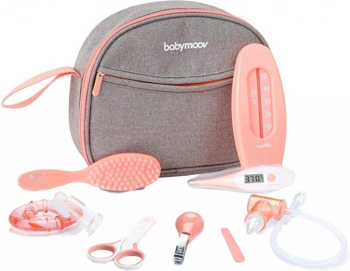 Babymoov 9-delige Babyverzorgingsset Aqua perzikkleur en grijs
