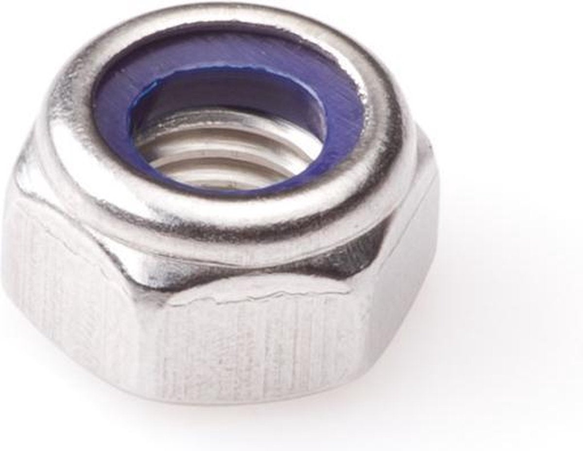 Zeskantmoer zelfborgend RVS/A2 M4     (doos a 100st) DIN985