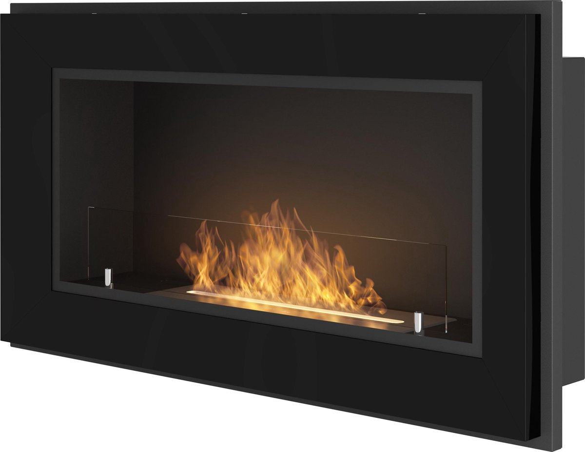 Infire - Sfeerhaard  bio - ethanol Haard met glasplaat Wandsfeerhaard - 90 x 49 cm.