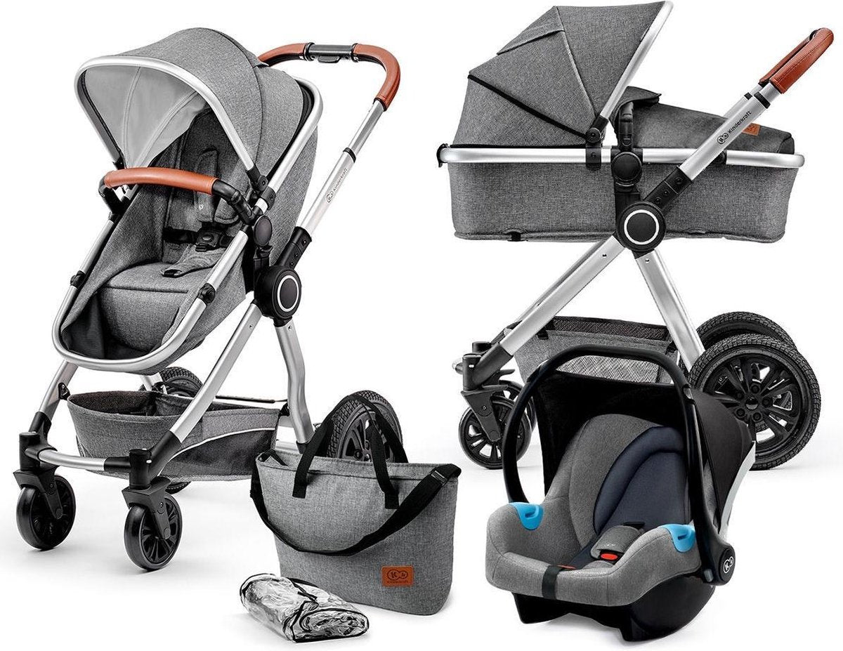 Kinderkraft Veo 3 in 1 Kinderwagen - Inclusief Autostoel - Grey