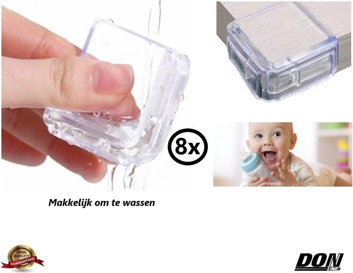 8 Stuks - Siliconen Tafel Hoekbeschermers Set - Zelfklevende tafel hoek-beschermers - Veiligheid Baby Peuter en Kind - Tafelhoekjes bescherming - Kinderbeveiliging -