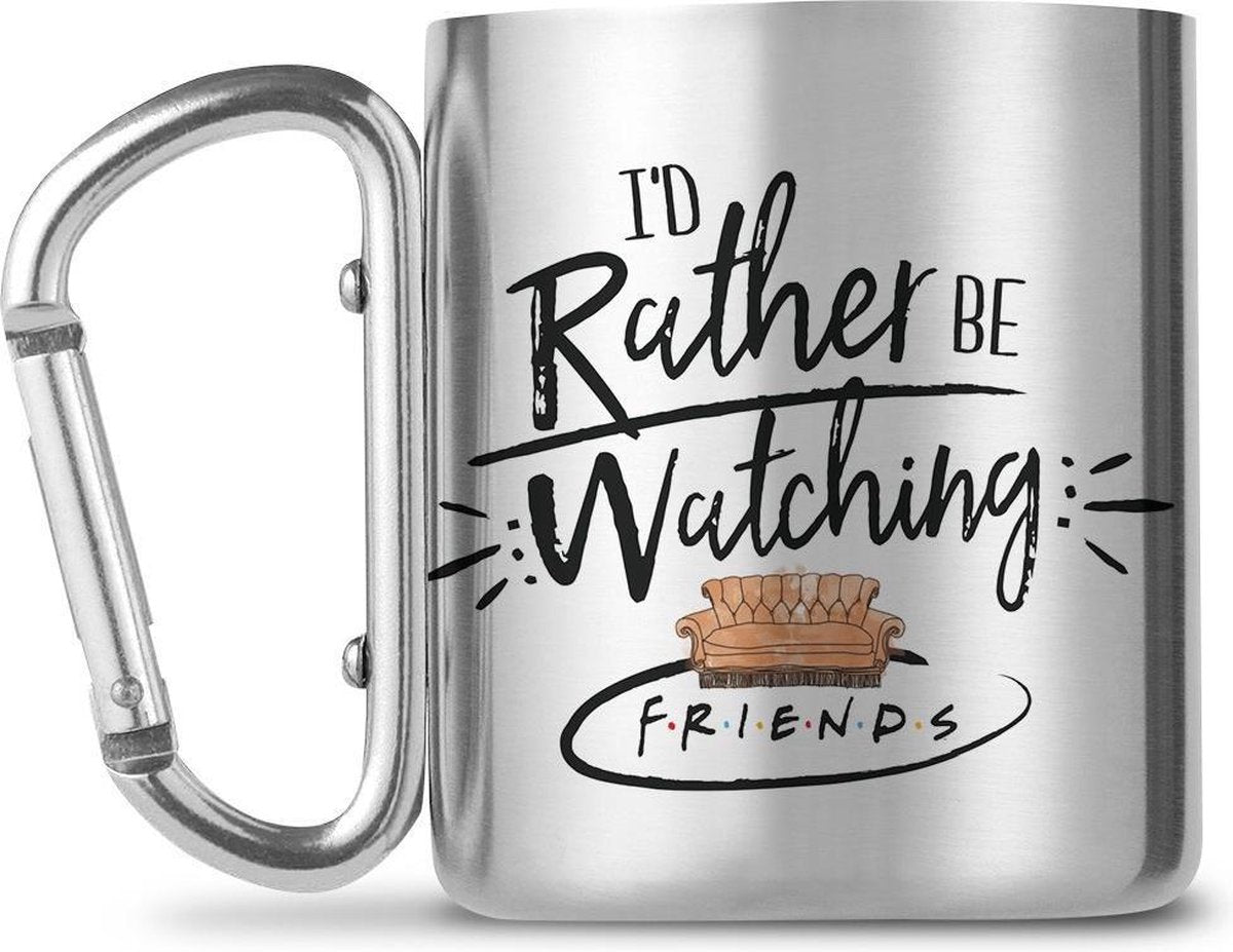 Friends: Rather Be Watching Roestvrij Stalen Karabijnhaak Mok