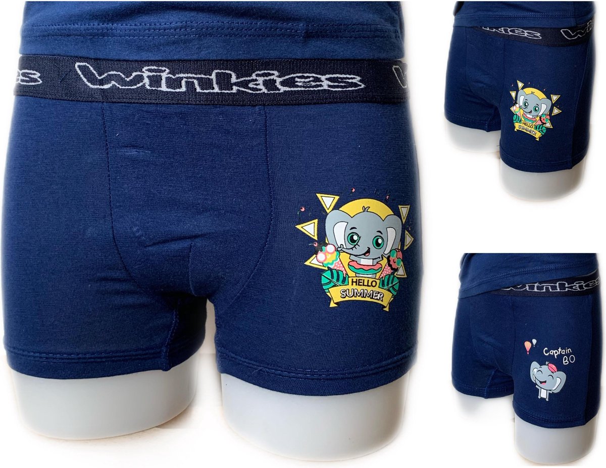 Embrator 2-stuks Jongens Boxershorts met opdruk donkerblauw maat 92/98