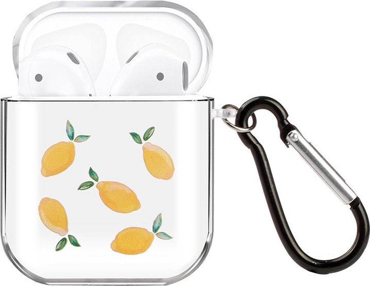 By Qubix - AirPods 1/2 hoesje Painting series - hard case - Lemon - Schokbestendig - AirPods hoesjes
