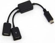 Coretek USB-C hub met 2 USB-A poorten - busgevoed - USB2.0 / zwart - 0