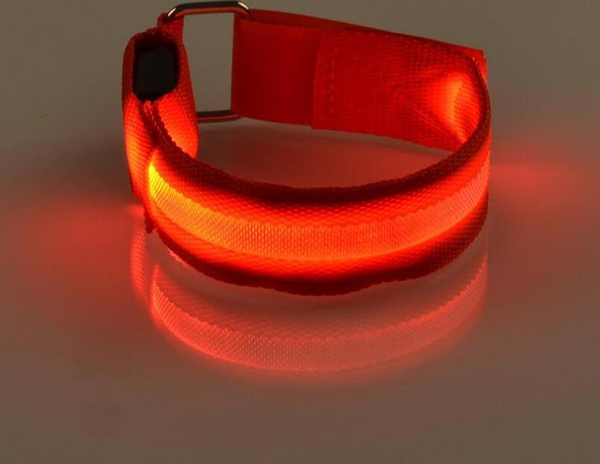 2 stuks Led verlichte armband (rood) voor sportievelingen die hardlopen