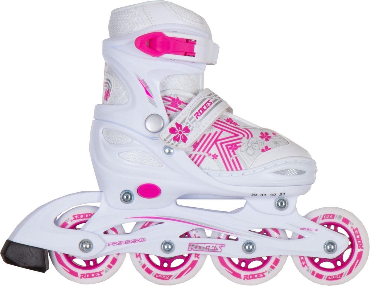 Roces Jokey 3.0  Inlineskates - Maat 34-37 - Meisjes - wit/roze/zilver