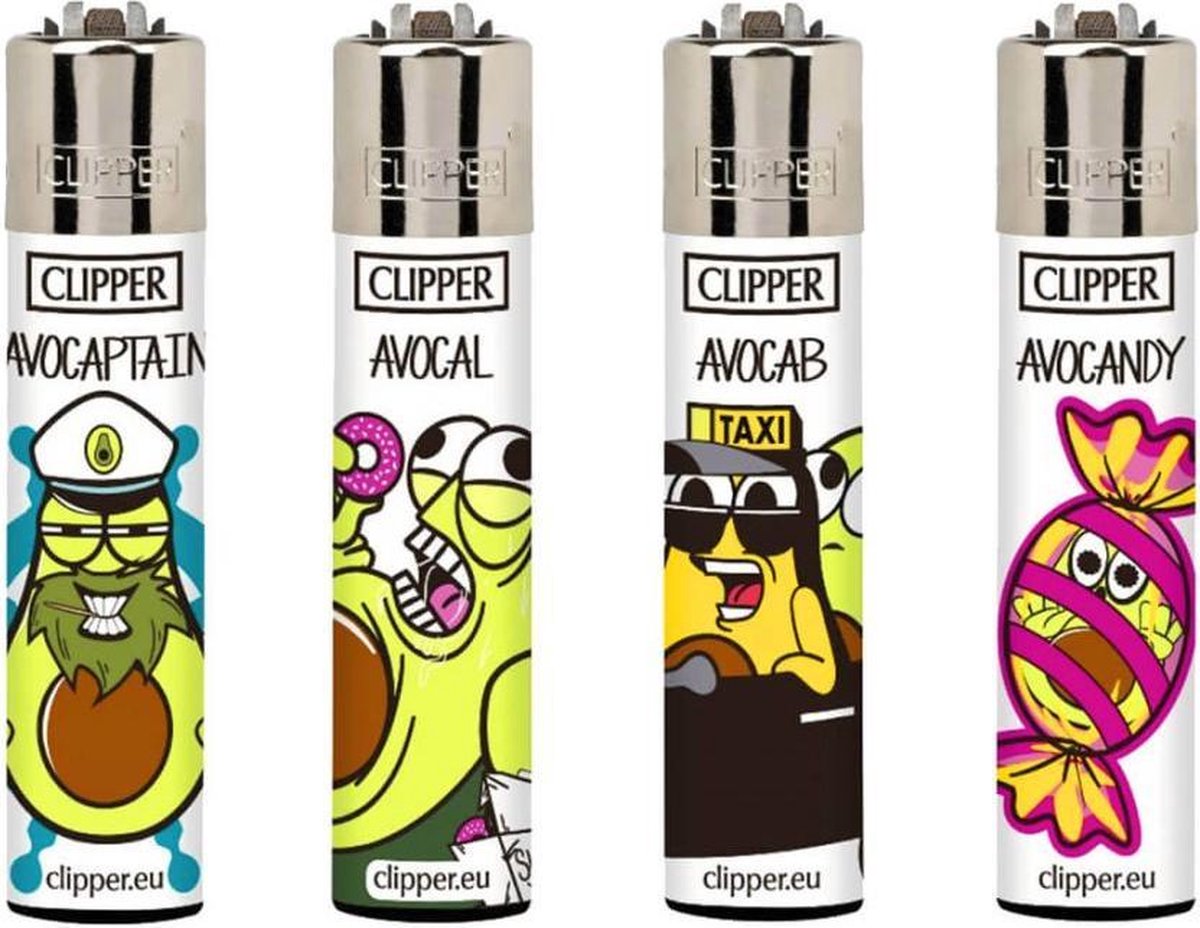 Clipper Lighters - Funny Avocados - 4 stuks