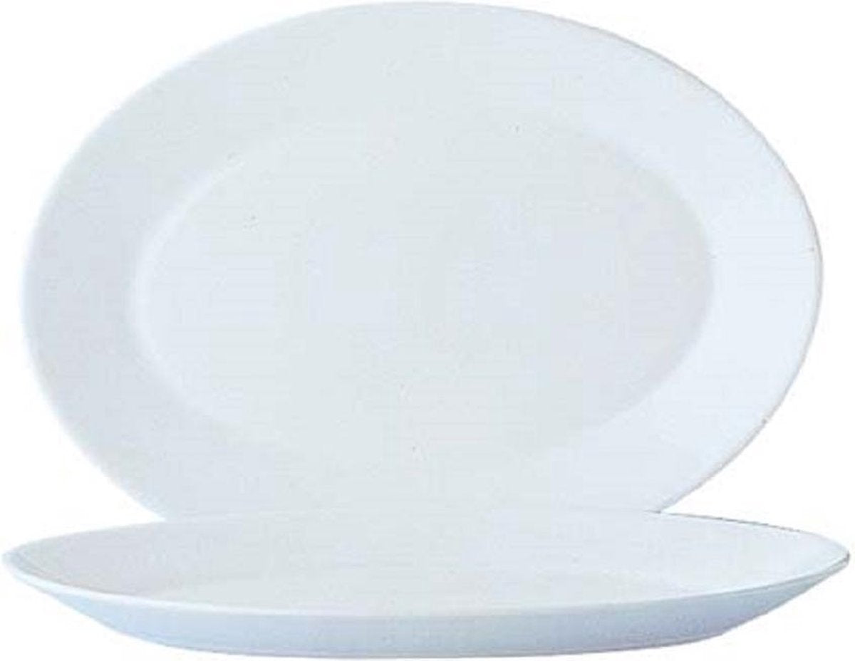 Restaurant Uni - Borden - Diner - 29cm - Ovaal - Opaal - (Set van 6)