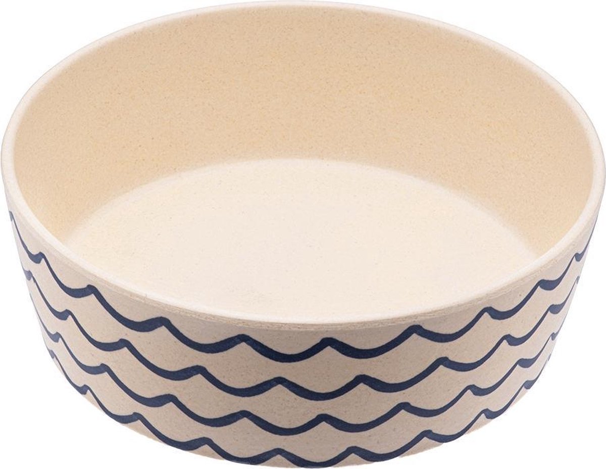 Bamboe voerbak/waterbak voor honden - duurzaam & trendy - Beco Printed Bowls in 5 Kleuren in 2 maten - Kleur: Golven