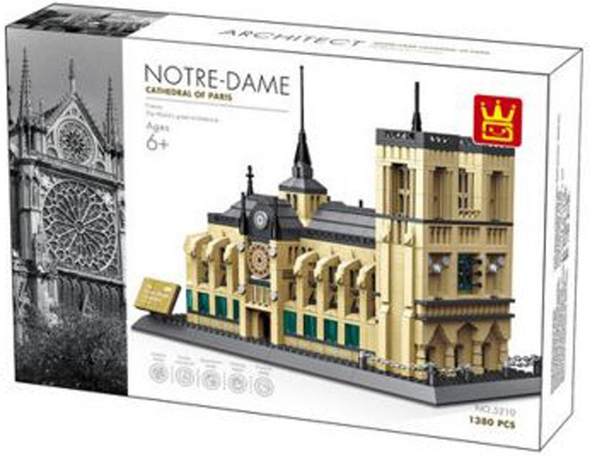 Wange 5210 Notre-Dame - 1380 bouwstenen - Lego Compatibel - Bouwdoos