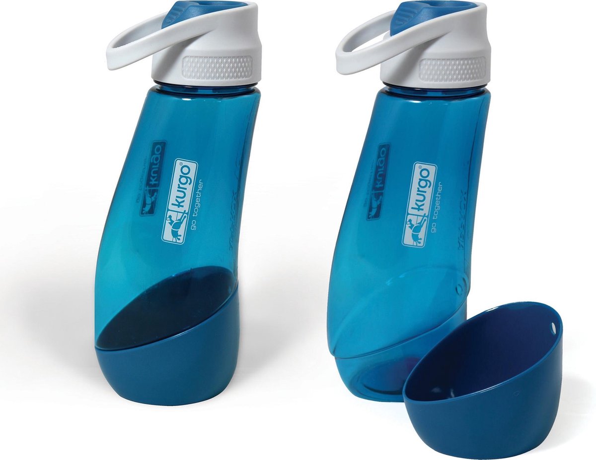 Kurgo Gourd H2O Bottle & Bowl - Drinkfles voor jou en waterbak voor de hond in één - Rood