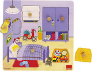 Goula Houten Knopjes Puzzel - Kinderkamer - 7 Stukjes