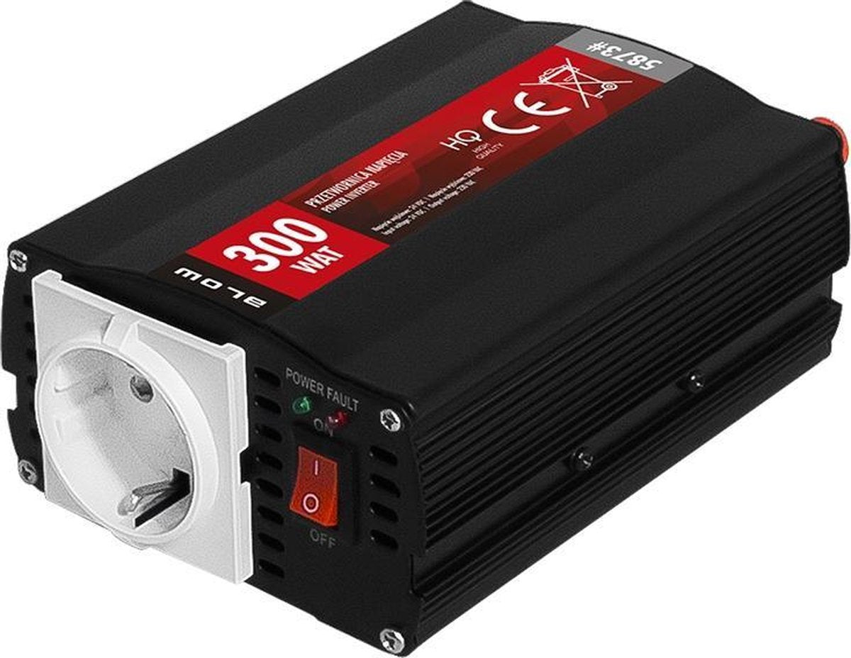 Omvormer Auto - 12 Volt naar 230 Volt - 300 Watt - Zwart