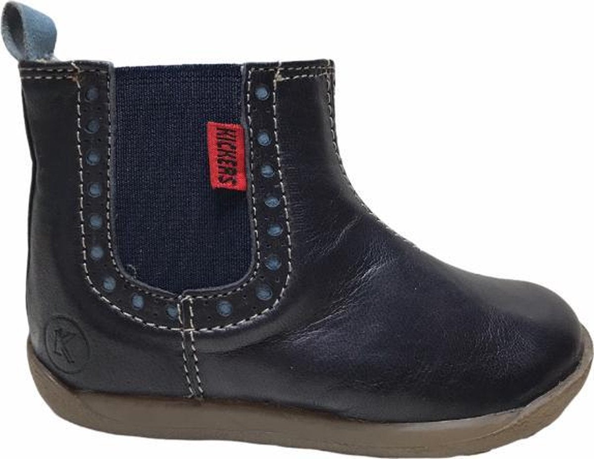 kickers elastiek rits kort laarsje Kwame navy/blauw mt 21