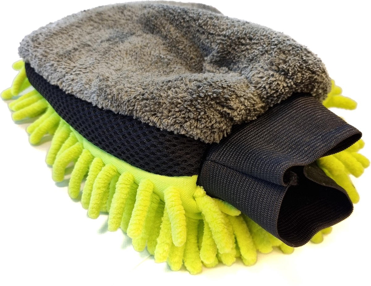 Gadgetpoint | Auto Handschoen | Schoonmaak Spons | Auto Washandschoen | Auto Wassen | Schoonmaakspons | Grijs/Groen