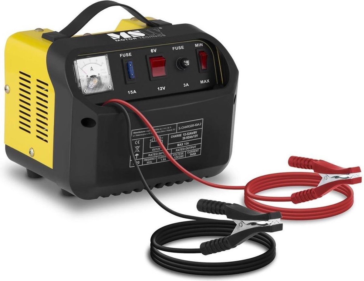 MSW Acculader auto- 6/12 V - 5/8 A - schuin bedieningspaneel