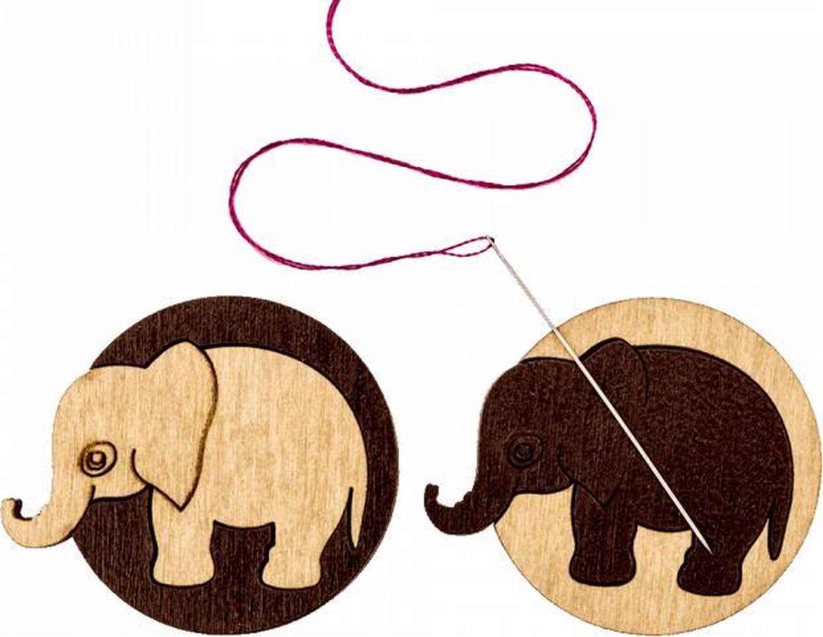 NEEDLEMINDER - NAALDMAGNEET - HOUT - OLIFANT - 3