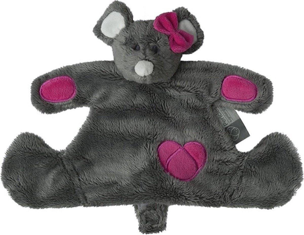 Pericles Knuffeldoekje Muis Doudou 30 X 20 Cm Grijs/roze