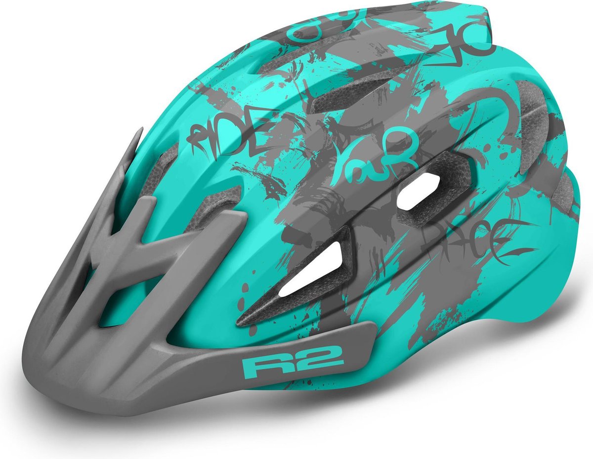 R2 Wheelie Kinderen Fietshelm Grijs/Blauw M 56-58 cm