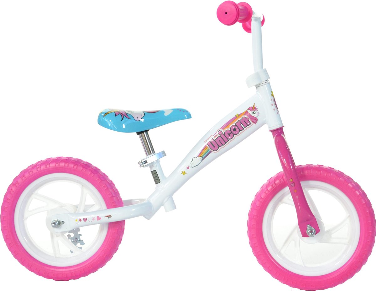 Dino Bikes Loopfiets Unicorn 10" roze
