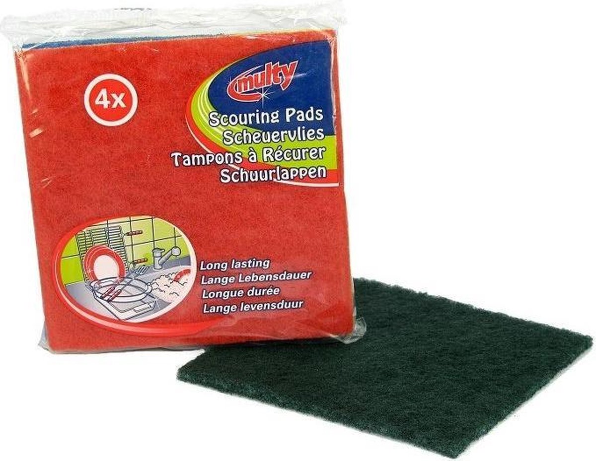 Multy Schuurlappen pak a 4 stuks 15x15cm