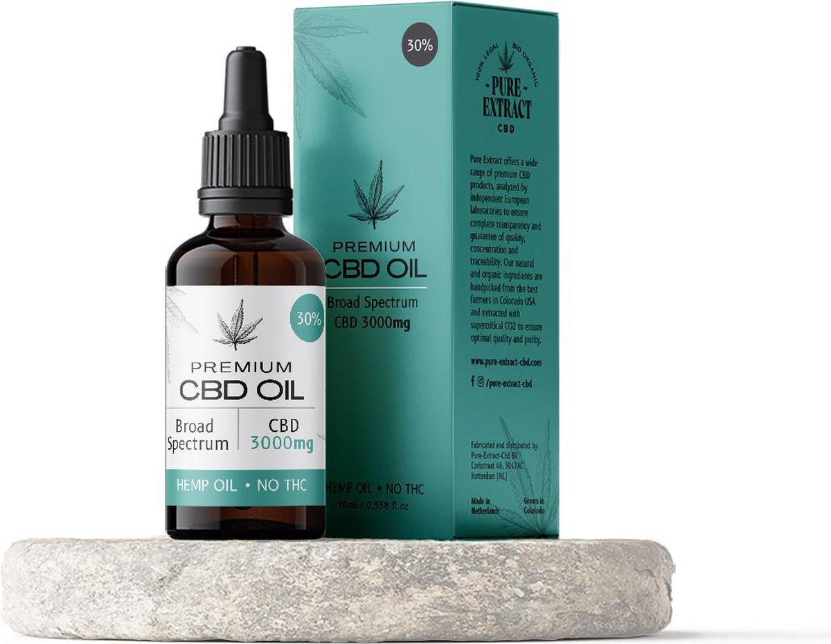 Broad Spectrum CBD olie 30% - 3000mg cannabidiol | 10ml | Geproduceerd in Nederland
