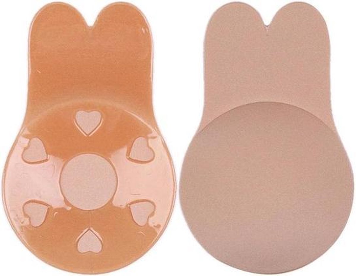 KELERINO. Plak Beha - Plak BH Push Up - Strapless / Onzichtbaar / Herbruikbaar / Liftend - Cup B/C Beige