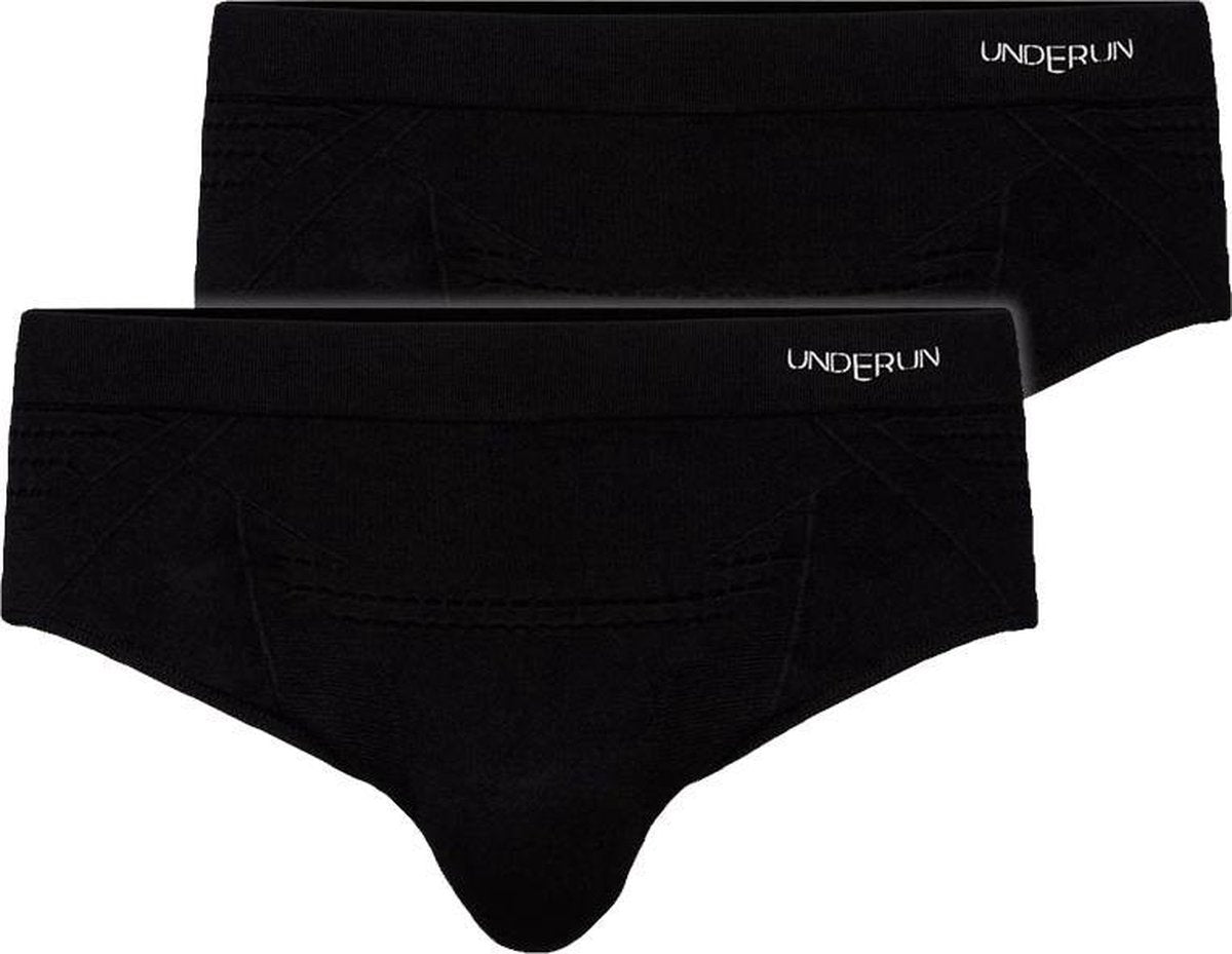 Underun Heren Slip Duo Pack Zwart/Zwart - Hardloopondergoed - Sportondergoed - L