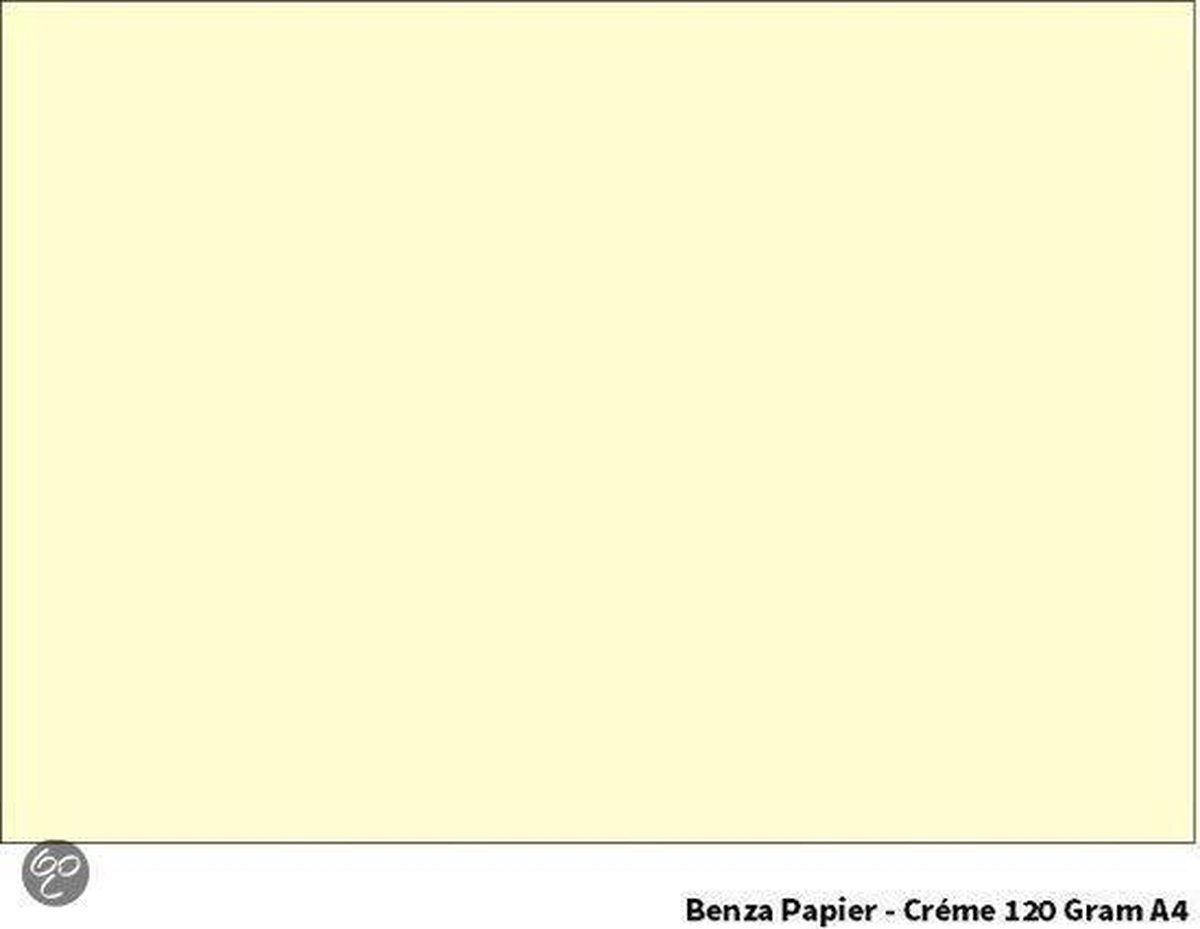 Benza Papier - Gekleurd Printpapier Hobbykarton 120 Gr. (Gram) A4 - Cr�me