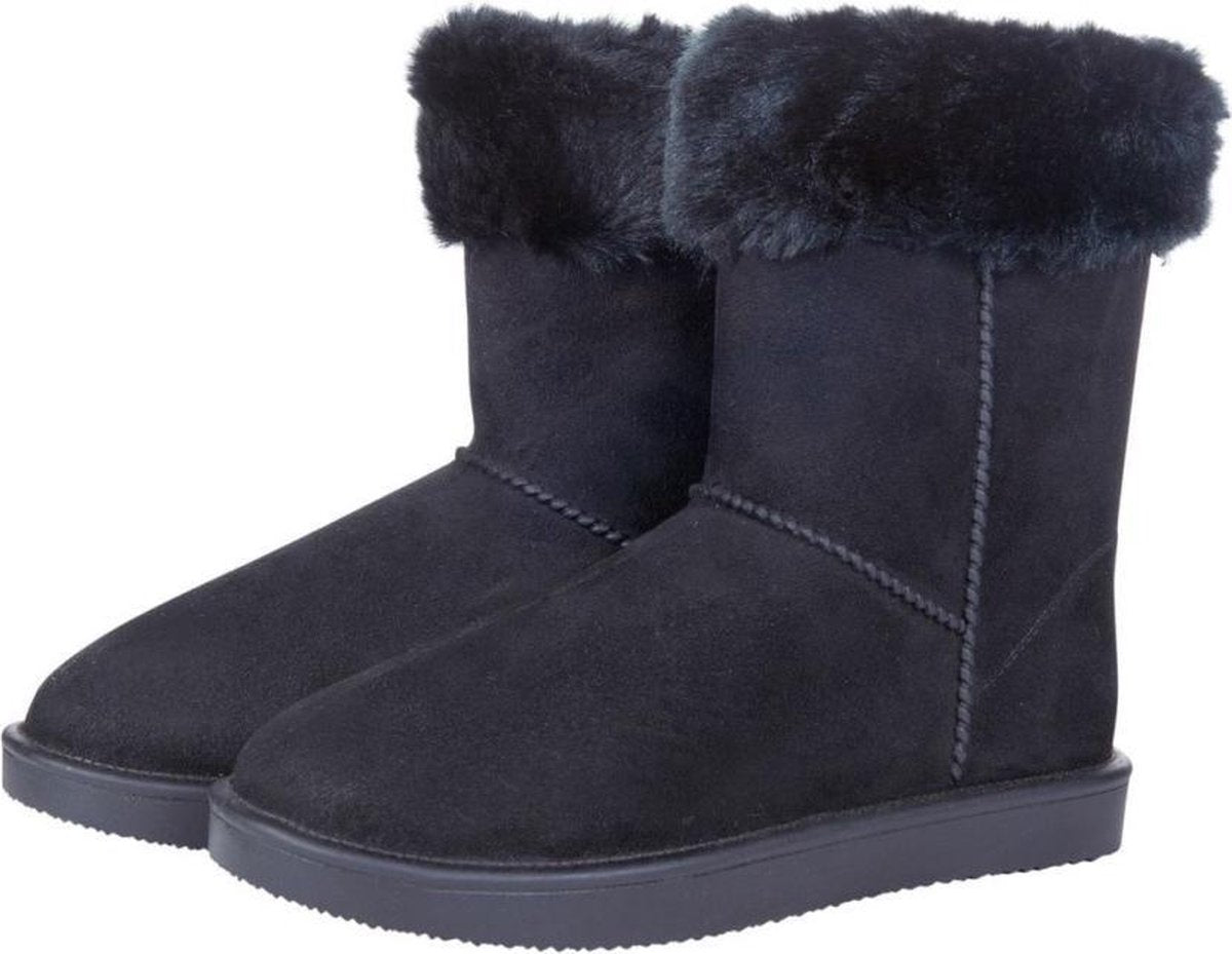 allweather Davos Fur met bontrandje waterdicht en bontgevoerde (stal)schoen zwart maat 34