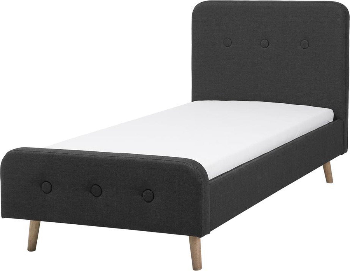 Beliani RENNES - Eenpersoonsbed - grijs - polyester