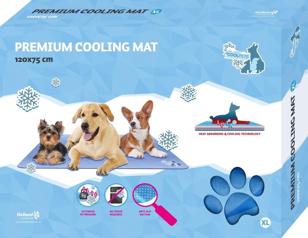 CoolPets Premium Koelmat Maat XL 120x75cm