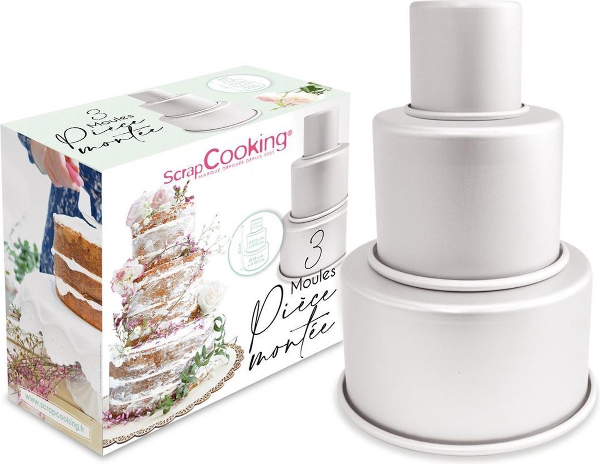 Scrapcooking - Stapeltaart Bakvormen - Set/3 - Aluminium - Ø10 - Ø12
