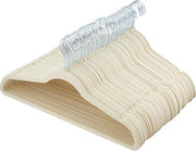 Stevige Kunststof Kleerhangers met Suede Afwerking - 50 Stuks Kledinghangers - Beige